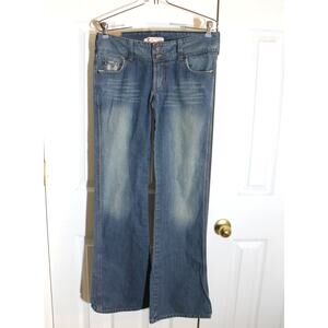 Abercrombie Girl's Low Rise Flared Distressed Jeans sz 14